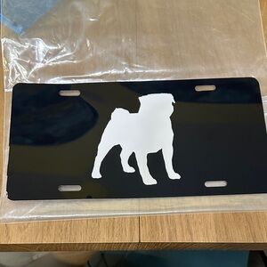 Pug Silhouette License Plate